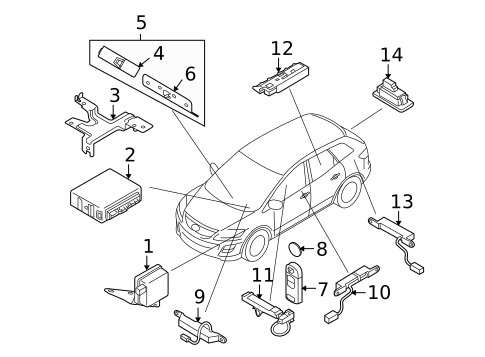 Keyless Entry Components for 2013 Mazda CX-9 #0