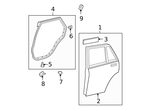 Door & Components for 2004 Lexus RX330 #1