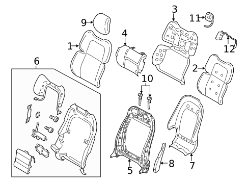 Passenger Seat Components for 2017 Lincoln Continental #0