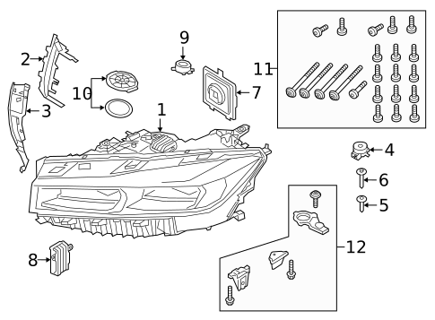 Headlamp Components for 2022 BMW 740i xDrive #0
