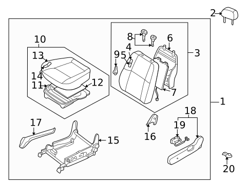 Front Seat Components for 1997 INFINITI QX4 #1
