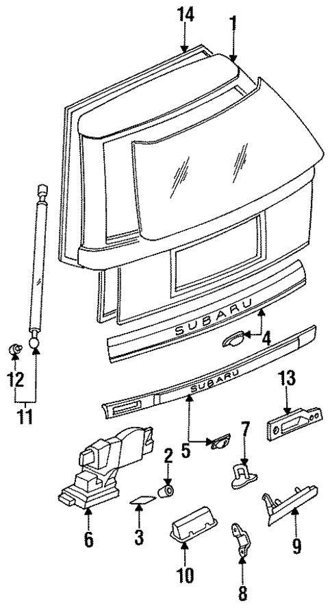 Gate & Hardware for 1994 Subaru Legacy #0