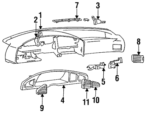 Instrument Panel for 1993 Hyundai Elantra #1