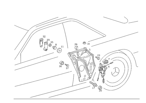 Window Regulator for 1991 Mercedes-Benz 300CE #0