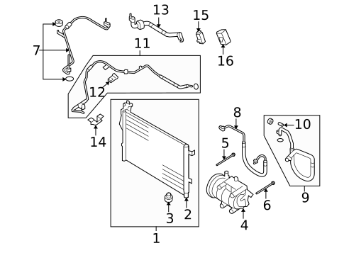 Condenser, Compressor & Lines for 2009 Hyundai Elantra #0