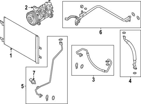 Condenser, Compressor & Lines for 2023 Nissan Rogue #1