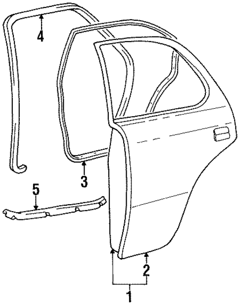 Door & Components for 1998 Lexus LS400 #1