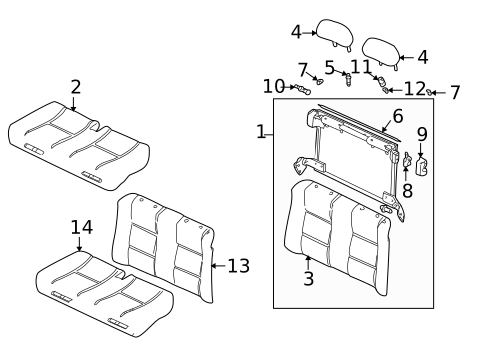 Rear Seat Components for 1999 Saab 9-3 #1