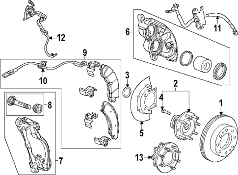Front Brakes for 2021 Chevrolet Silverado 3500 HD #1