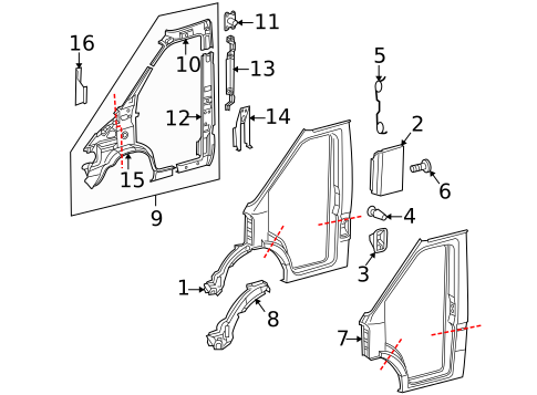 Hinge Pillar for 2003 Dodge Sprinter 3500 #0