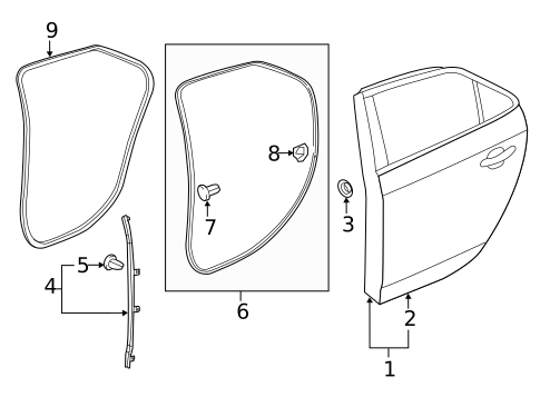 Door & Components for 2010 Saab 9-5 #1