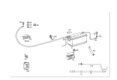 Battery, Starter/Alternator Cable for 1993 Mercedes-Benz 600SL #2