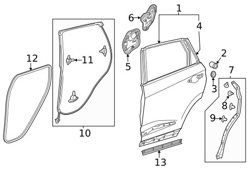 Door & Components for 2021 Acura RDX #1