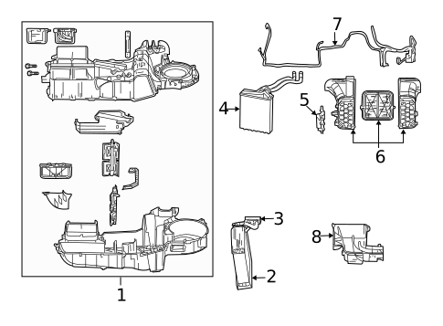Evaporator & Heater Components for 2008 Dodge Durango #1