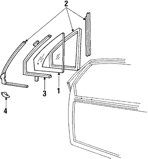 Glass - Door for 1985 Lincoln Mark VII #1