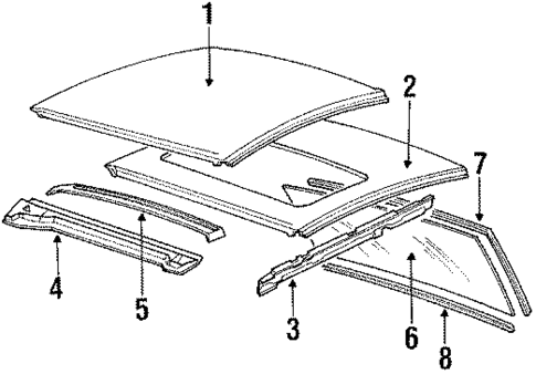 Roof & Components for 1988 Chevrolet Cavalier #1