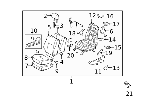 Driver Seat Components for 2010 Toyota Tundra #2