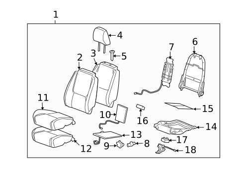 Front Seat Components for 2009 Pontiac Torrent #1
