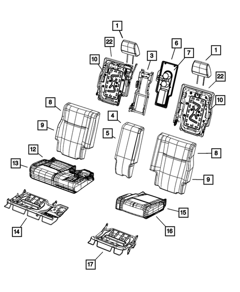 Rear Seats - Second Row for 2009 Dodge Journey #0