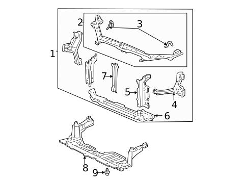 Radiator Support for 2003 Honda Civic #0