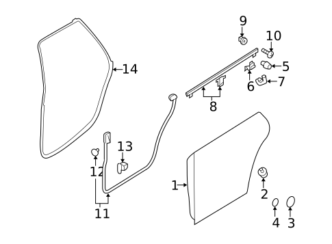 Door & Components for 2009 Subaru Outback #0