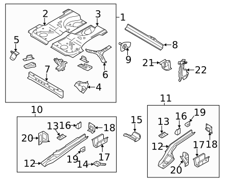 Rear Floor & Rails for 2014 Volkswagen Golf #0