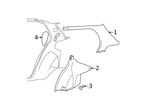 Interior Trim - Quarter Panels for 2003 Chevrolet Cavalier #1