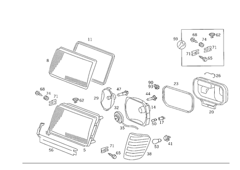 Lighting Unit for 1988 Mercedes-Benz 300CE #1
