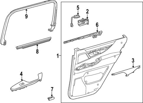 Interior Trim - Rear Door for 2023 Lexus LX600 #1