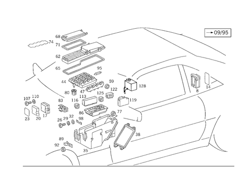 Fuse Cabinet, Fuse Box and Relay Unit for 1991 Mercedes-Benz 500SL #0