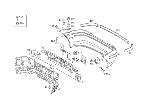 Rear Bumper for 1999 Mercedes-Benz SLK 230 #1