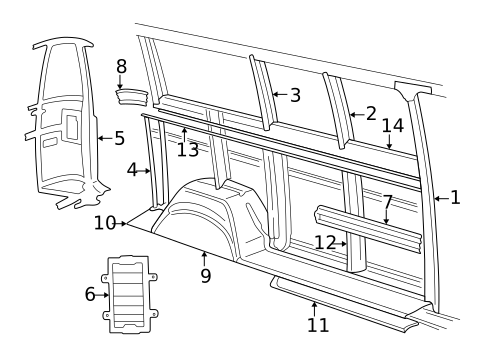 Inner Structure & Rails for 1994 Dodge B150 #1