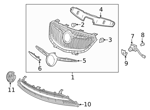 Grille & Components for 2019 Buick Envision #0
