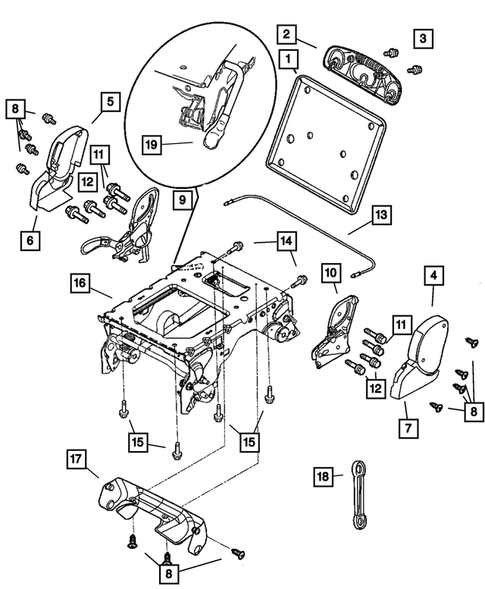 Adjusters, Covers, Shields and Risers for 2002 Chrysler Voyager #2