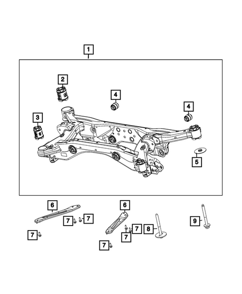 Rear Suspension and Cradle for 2020 Chrysler Voyager #3