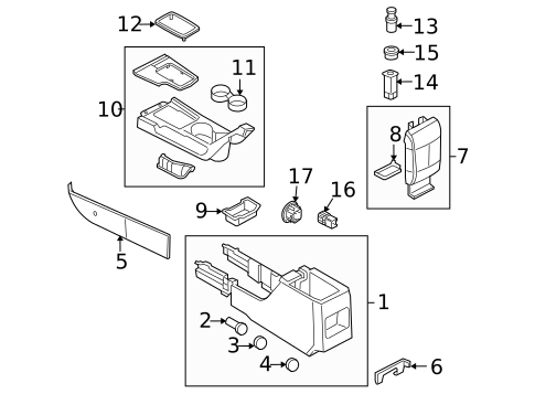 Console for 2008 Lincoln MKZ #0