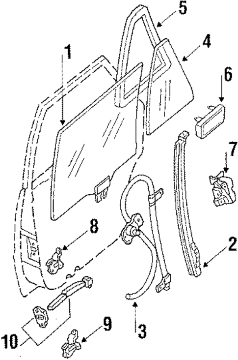 Glass - Rear Door for 1984 Nissan Stanza #0