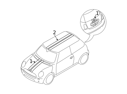 Stripe Tape for 2013 Mini Cooper #3