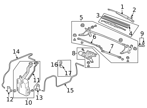 Wiper & Washer Components for 2007 Honda Element #0