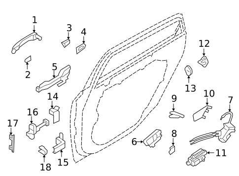 Rear Door for 2013 Hyundai Equus #1