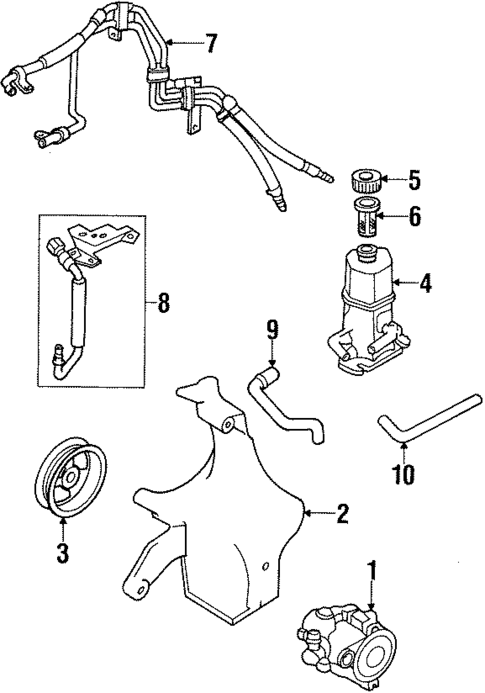 Pump & Hoses for 1997 Mercury Tracer #0