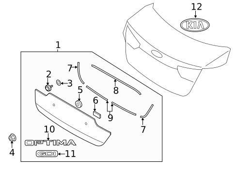 Exterior Trim - Trunk for 2015 Kia Optima #1