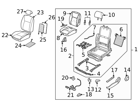 Passenger Seat Components for 2010 Saab 9-3X #0
