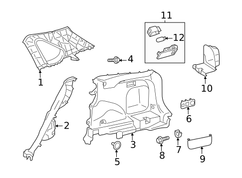 Interior Trim - Quarter Panels for 2025 Toyota RAV4 #0