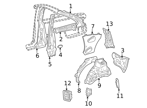 Inner Structure for 2000 Toyota Solara #1