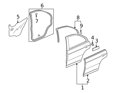 Door & Components for 2005 Honda Civic #2