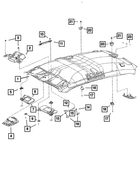 Headliners-Visors-Assist Straps for 2009 Dodge Challenger #0