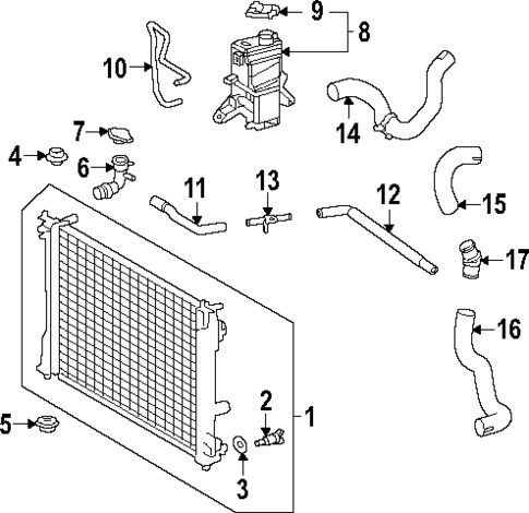 Radiator & Components for 2024 Lexus RX350 #1