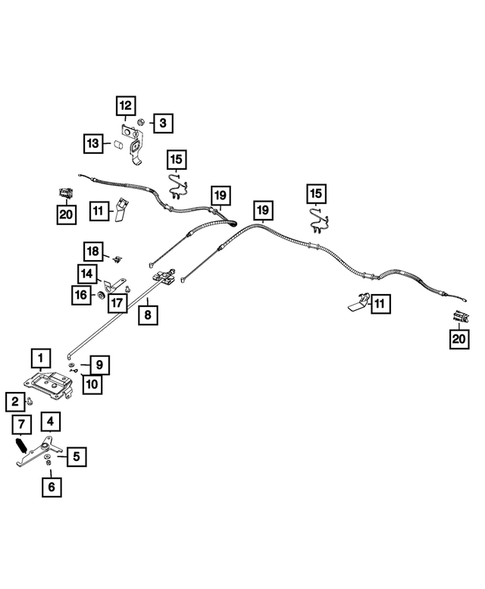Parking Brake Lever, Cables, and Rear Disc Park Brake Assembly for 2014 Ram ProMaster 2500 #0