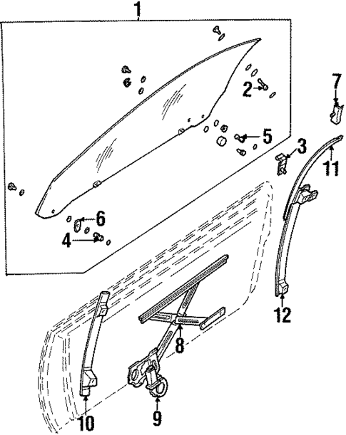 Glass - Door for 1993 Nissan 300ZX #1